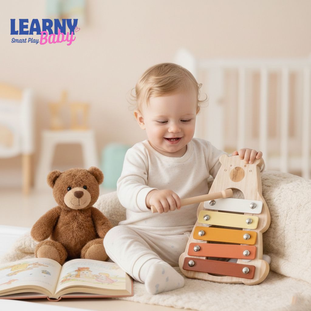 Wooden Musical Instrument Set for Kids, Montessori Percussion & Xylophone Toy, Early Music & Fine Motor Skills, Ages 1–4