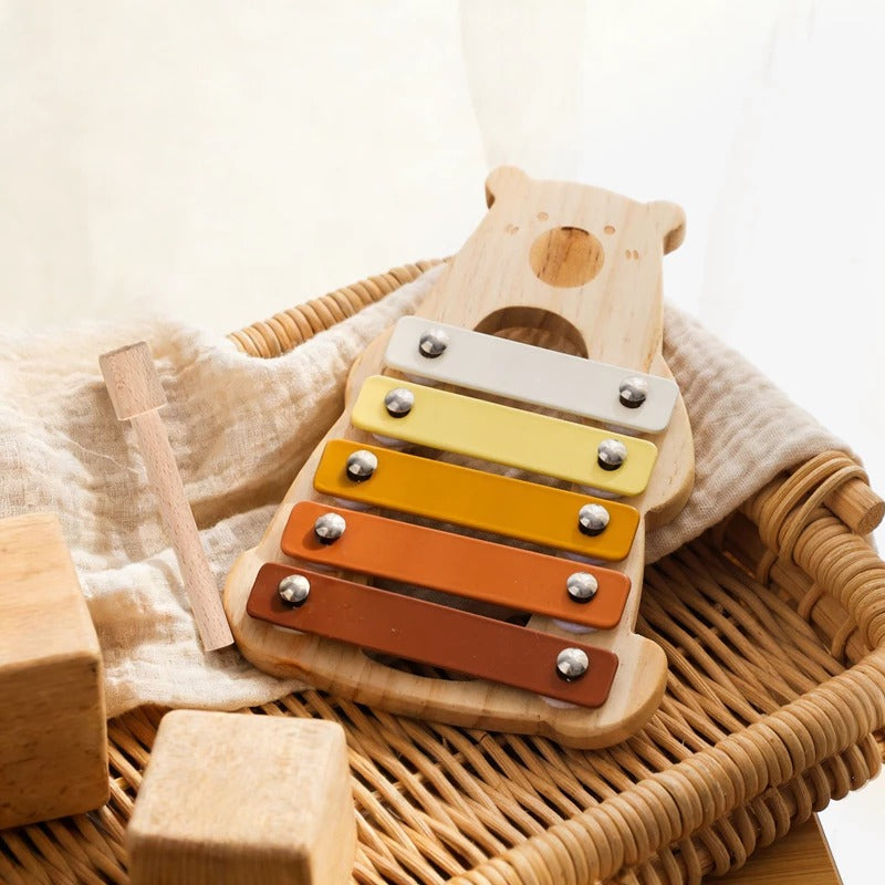 Wooden Musical Instrument Set for Kids, Montessori Percussion & Xylophone Toy, Early Music & Fine Motor Skills, Ages 1–4