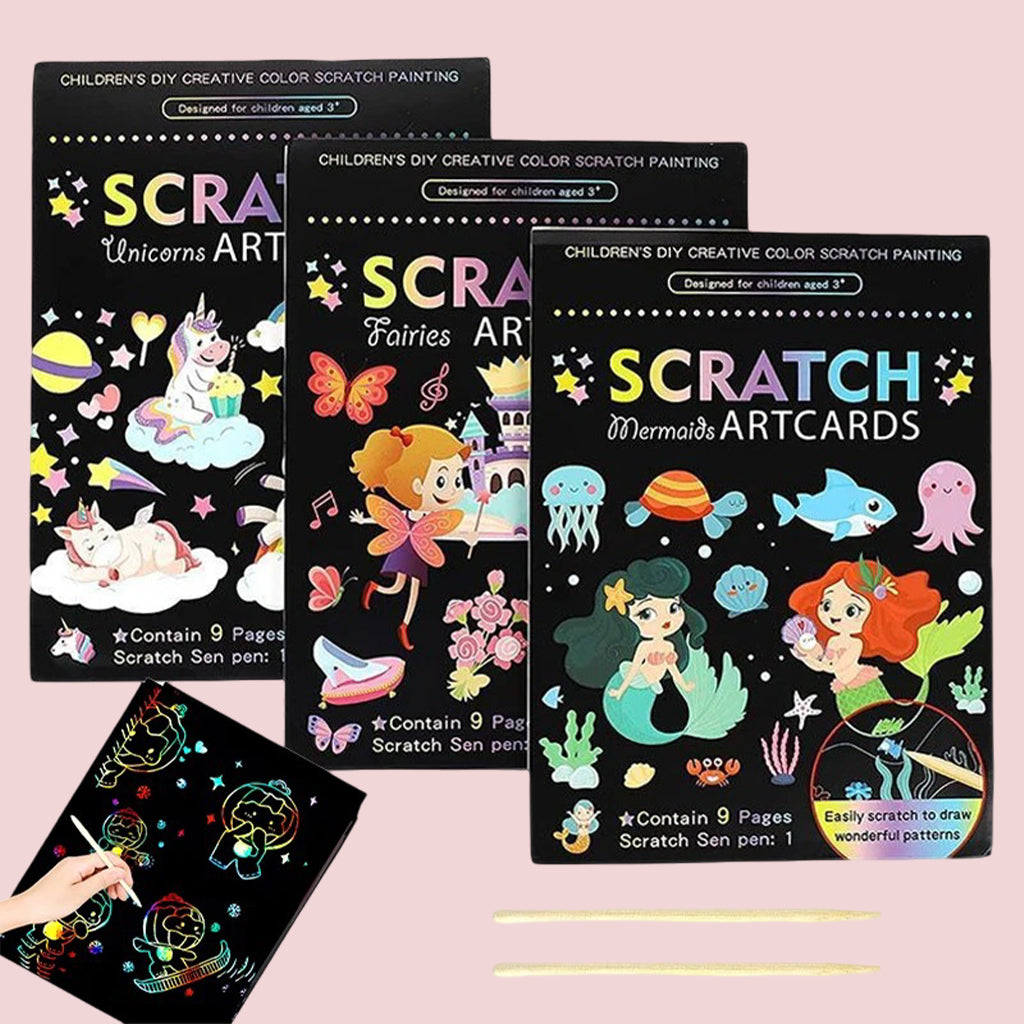 Kids Scratch Art Cards, Color Reveal Art Toy, Fine Motor & Focus Training (3–8 Years)