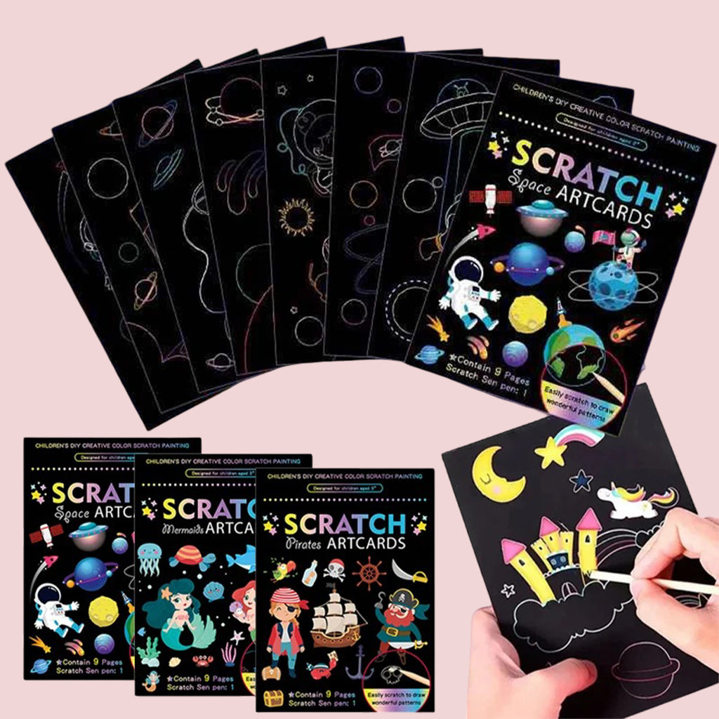 Kids Scratch Art Cards, Color Reveal Art Toy, Fine Motor & Focus Training (3–8 Years)