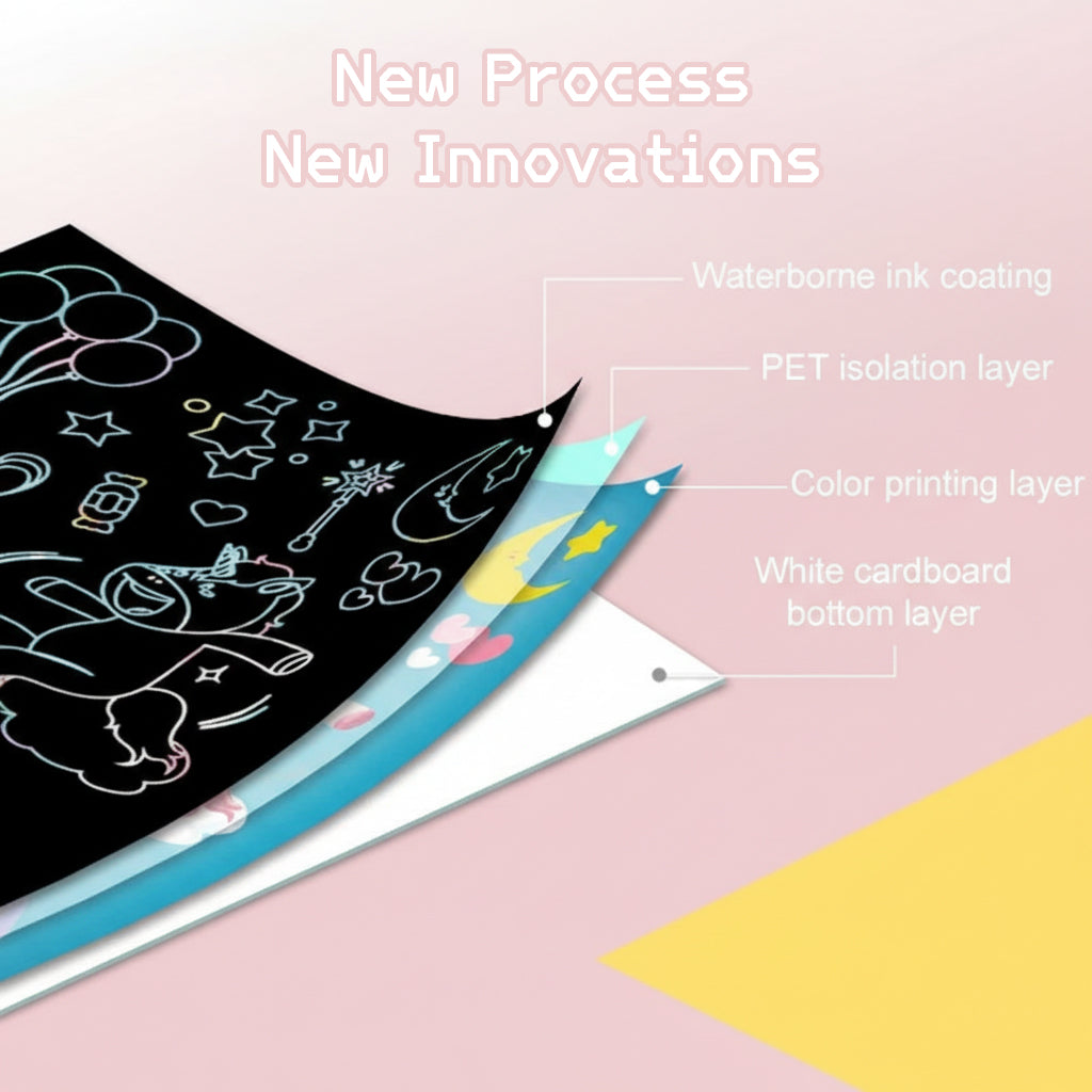 Kids Scratch Art Cards, Color Reveal Art Toy, Fine Motor & Focus Training (3–8 Years)