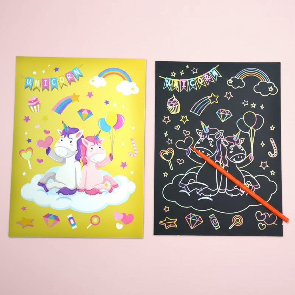Kids Scratch Art Cards, Color Reveal Art Toy, Fine Motor & Focus Training (3–8 Years)