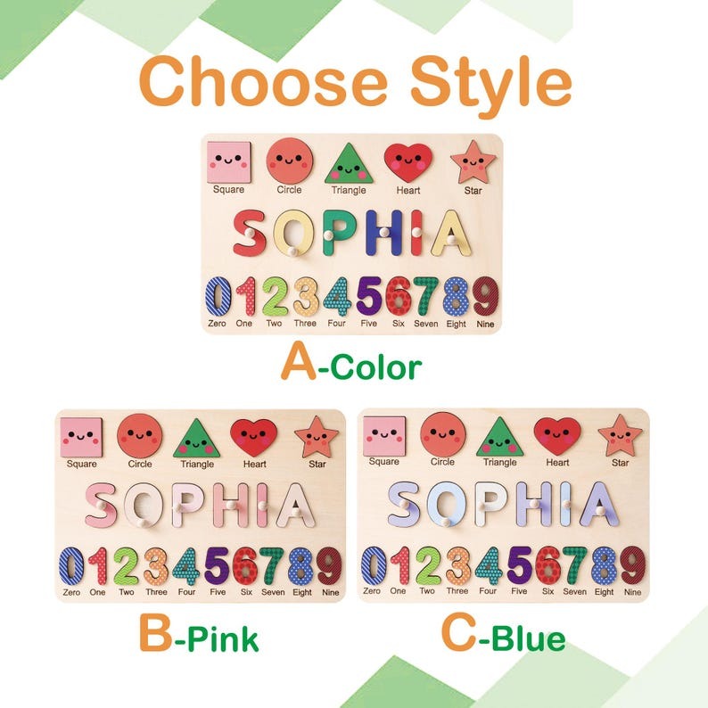 Personalized Baby Name Puzzle, Early Learning Busy Board, Wooden Baby Toy, Baby Room Decor, 1st Christmas Gift for kids, 1st Birthday Gift BBLB7