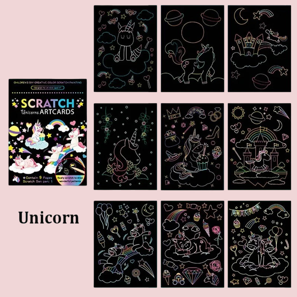Kids Scratch Art Cards, Color Reveal Art Toy, Fine Motor & Focus Training (3–8 Years)