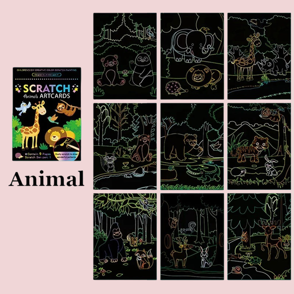 Kids Scratch Art Cards, Color Reveal Art Toy, Fine Motor & Focus Training (3–8 Years)
