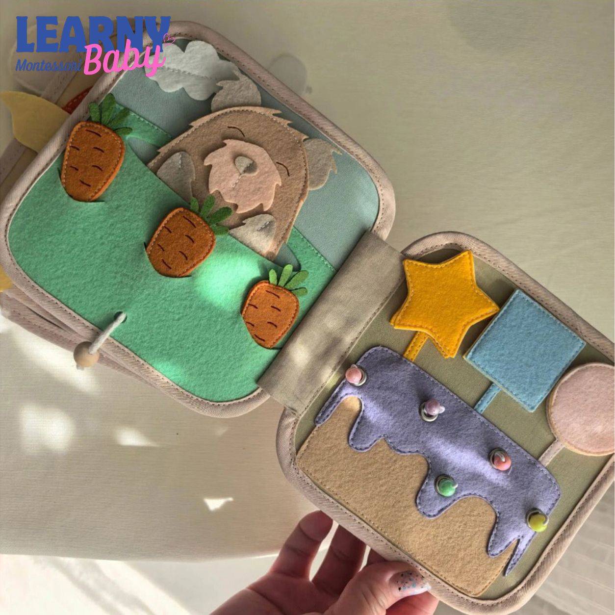 Personalized Fox Busy Book for Toddlers, Custom Name Felt Quiet Book, Woodland Animal Montessori Activity Toy QBLB59