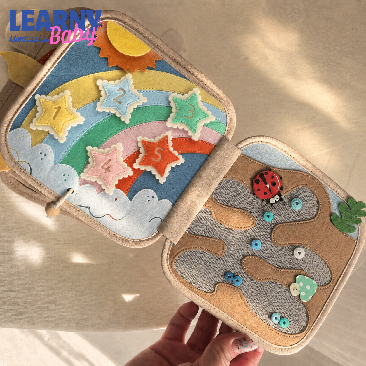 Personalized Fox Busy Book for Toddlers, Custom Name Felt Quiet Book, Woodland Animal Montessori Activity Toy QBLB59