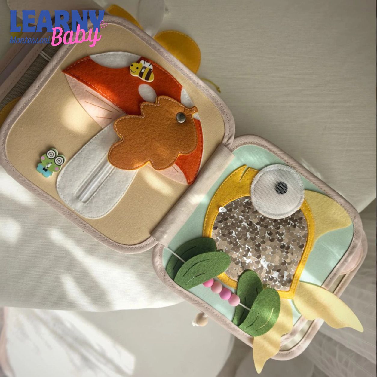 Personalized Fox Busy Book for Toddlers, Custom Name Felt Quiet Book, Woodland Animal Montessori Activity Toy QBLB59