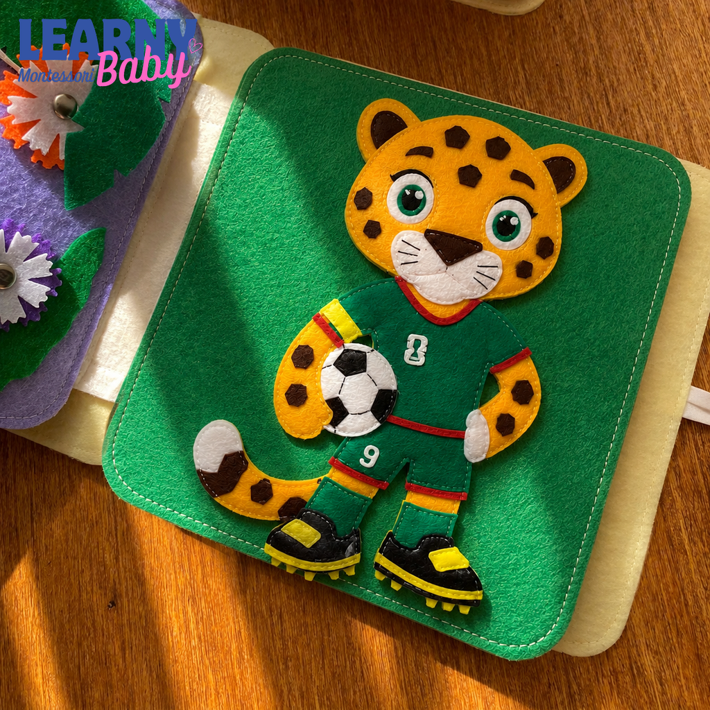 Personalized First World Cup Busy Book for Baby, Soccer Quiet Book for Toddlers, Felt Activity Book, Baby Boy Gift QBLB67