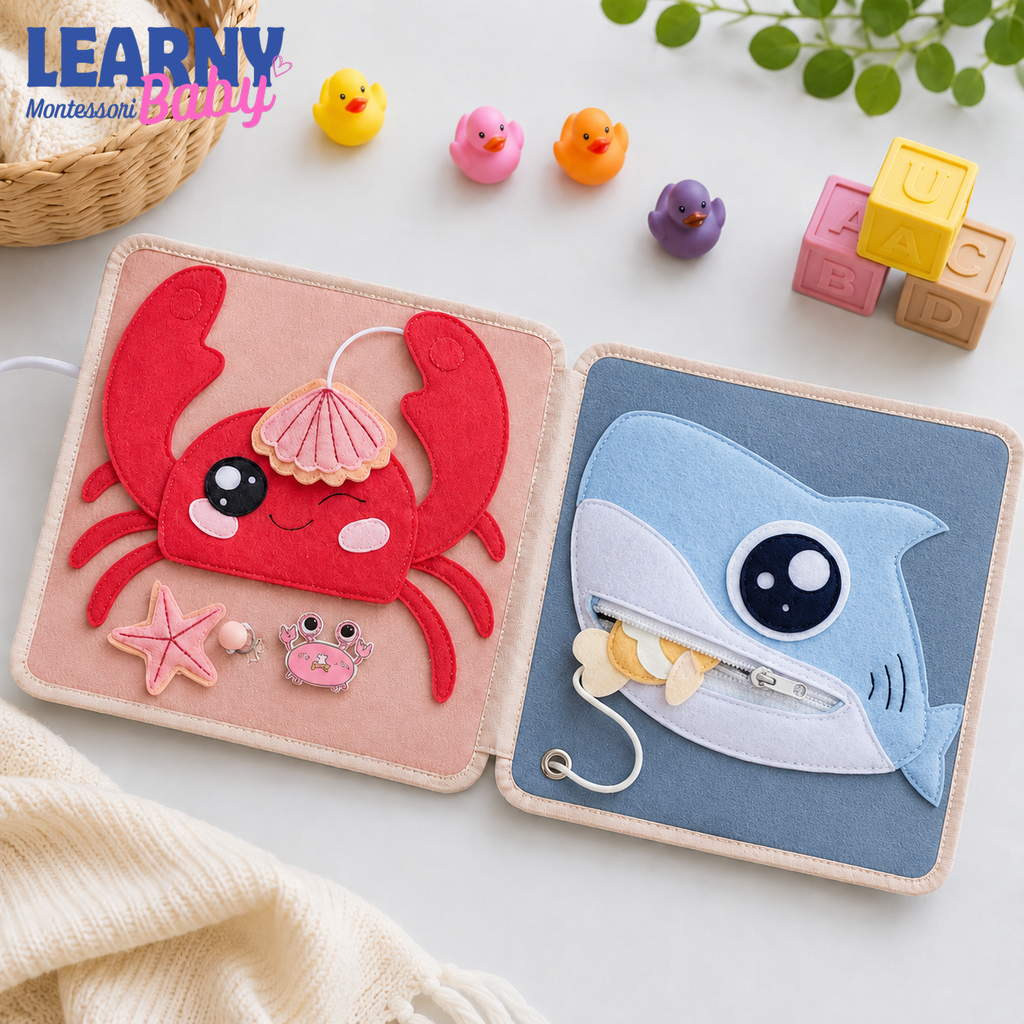 Personalized Cat Busy Book for Toddler Girls, Custom Name Pink Felt Quiet Book, Montessori Sensory Learning Toy QBLB61