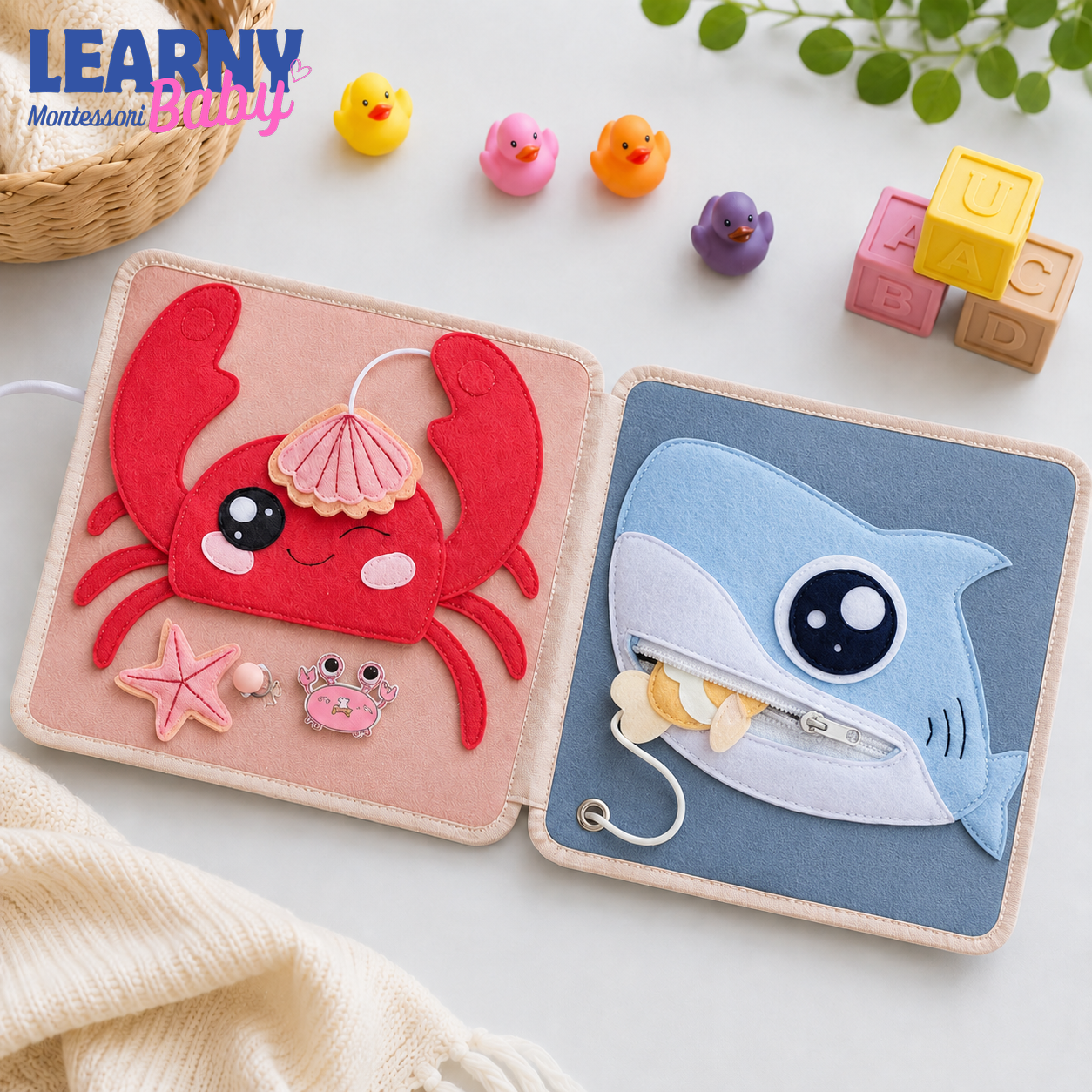 Personalized Cat Busy Book for Toddler Girls, Custom Name Pink Felt Quiet Book, Montessori Sensory Learning Toy QBLB61