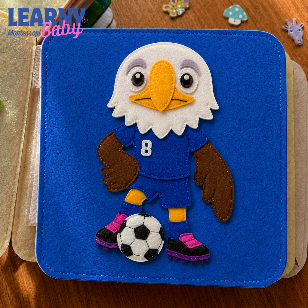 Personalized First World Cup Busy Book for Baby, Soccer Quiet Book for Toddlers, Felt Activity Book, Baby Boy Gift QBLB67