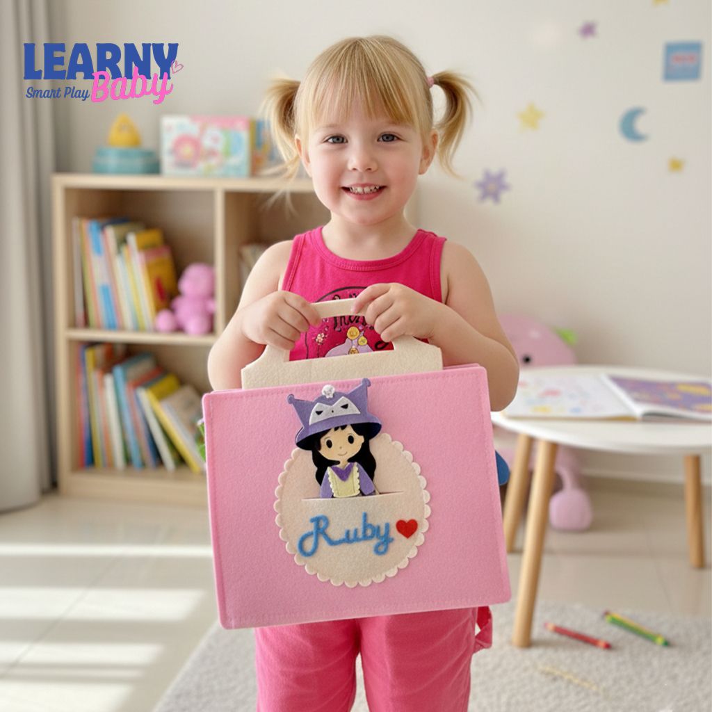 Kuromi Dress-Up Quiet Book Set – Personalized 52-Piece Felt Busy Book, Screen-Free Educational Toy for Kids