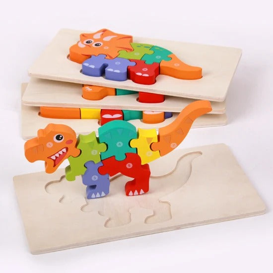 Wooden Number Animal Puzzle Toy for Toddlers – Montessori Educational Jigsaw for Early Learning