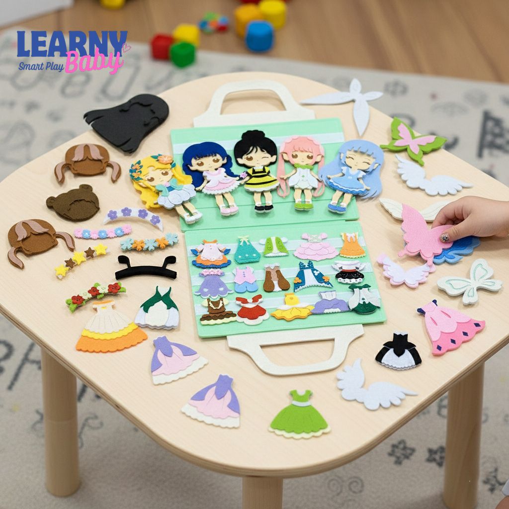 Personalized Dress-Up Quiet Book, Felt Busy Book for Toddlers, Screen-Free Educational Toy