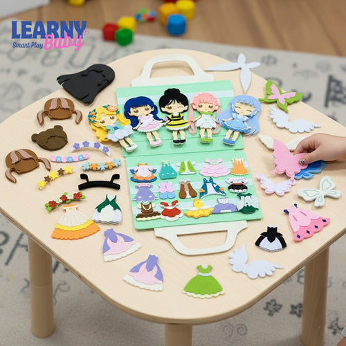 Personalized Dress-Up Quiet Book, Felt Busy Book for Toddlers, Screen-Free Educational Toy QBLB18