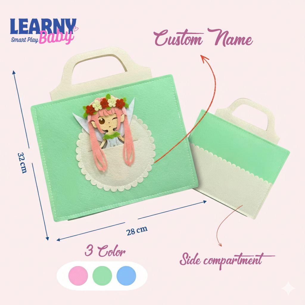 Personalized Dress-Up Quiet Book, Felt Busy Book for Toddlers, Screen-Free Educational Toy