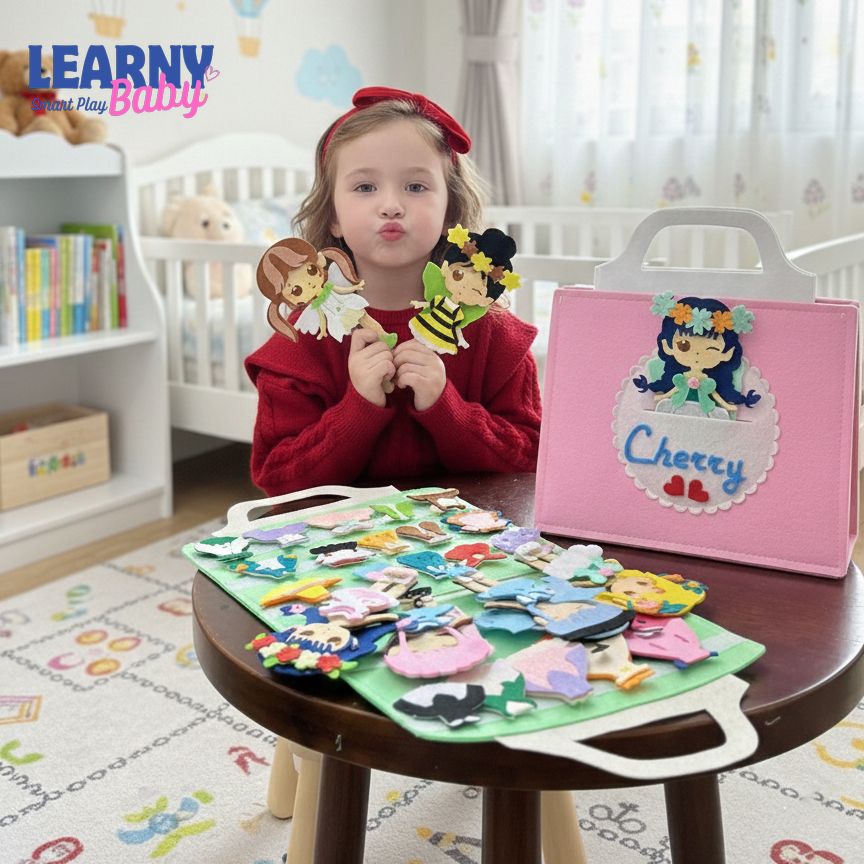 Personalized Dress-Up Quiet Book, Felt Busy Book for Toddlers, Screen-Free Educational Toy