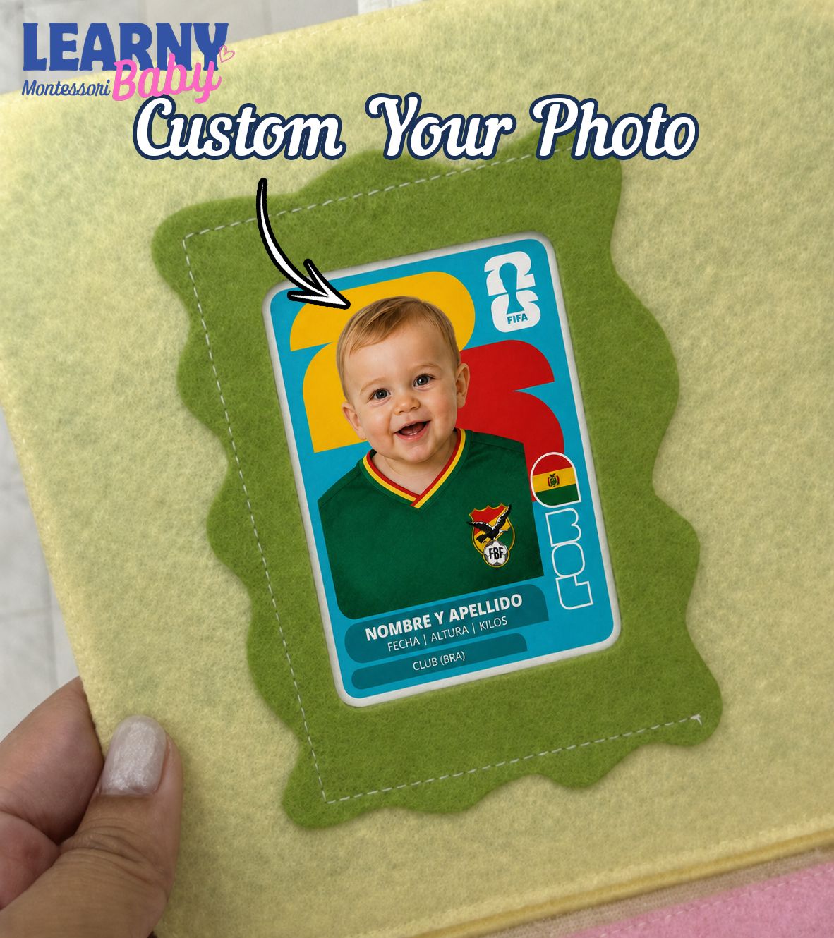 Personalized First World Cup Busy Book for Baby, Soccer Quiet Book for Toddlers, Felt Activity Book, Baby Boy Gift QBLB67