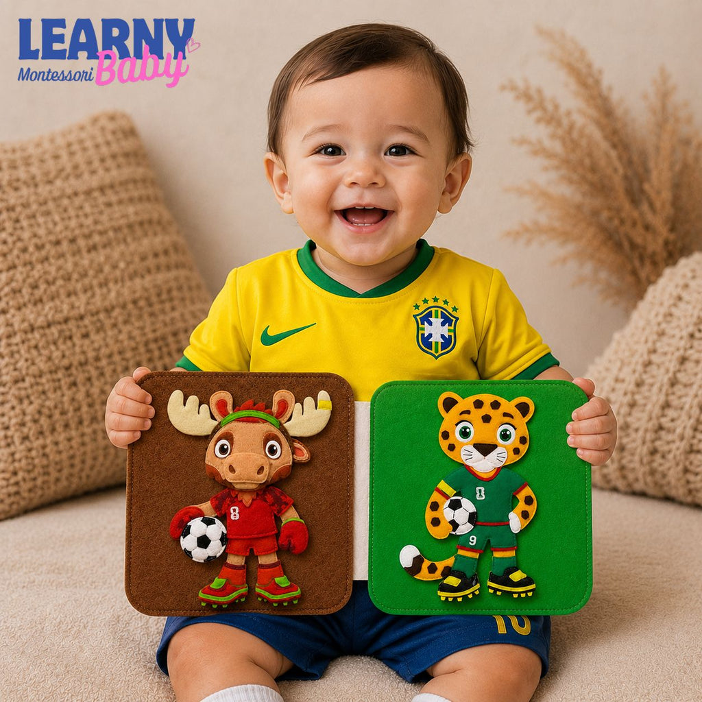 Personalized First World Cup Busy Book for Baby, Soccer Quiet Book for Toddlers, Felt Activity Book, Baby Boy Gift QBLB67