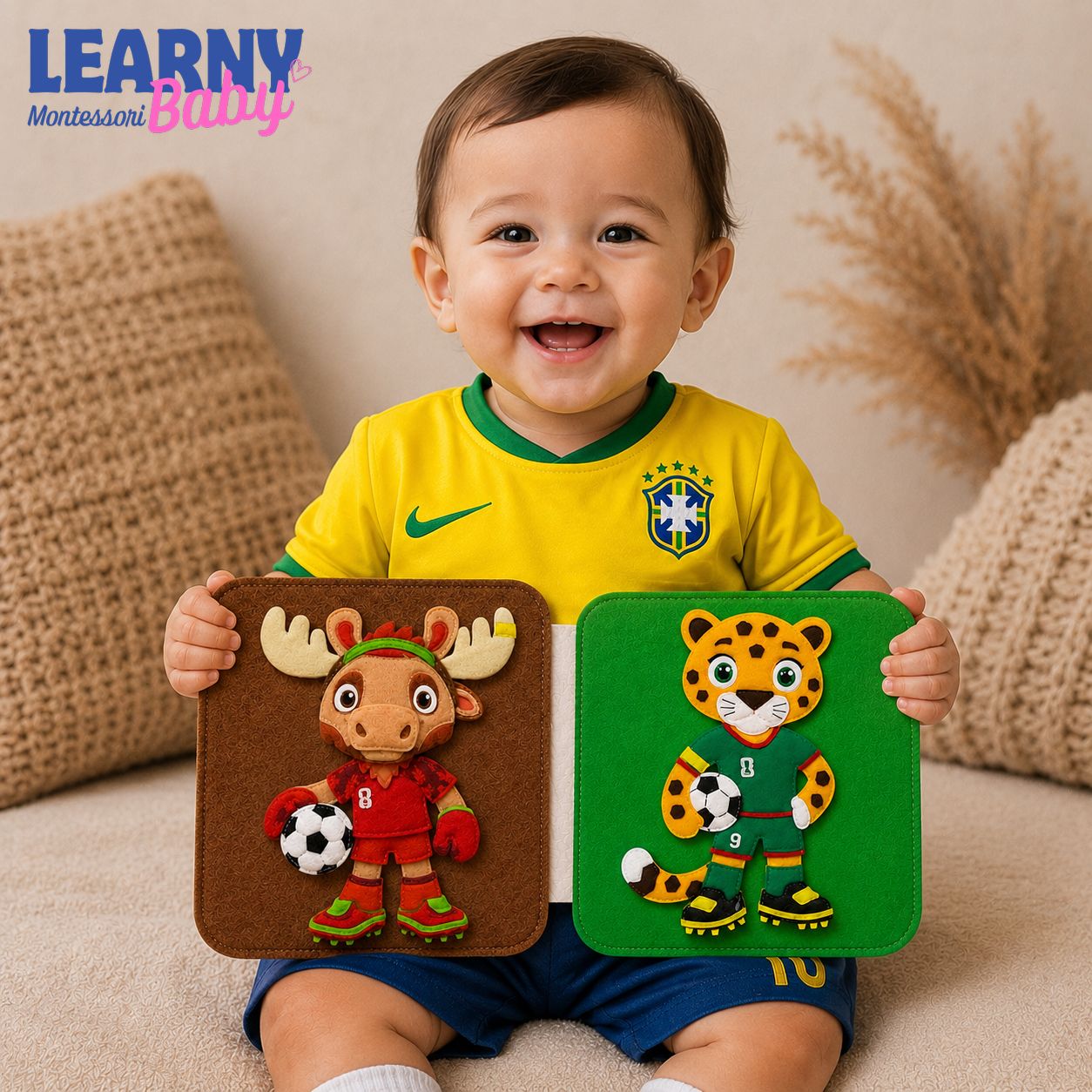 Personalized First World Cup Busy Book for Baby, Soccer Quiet Book for Toddlers, Felt Activity Book, Baby Boy Gift QBLB67