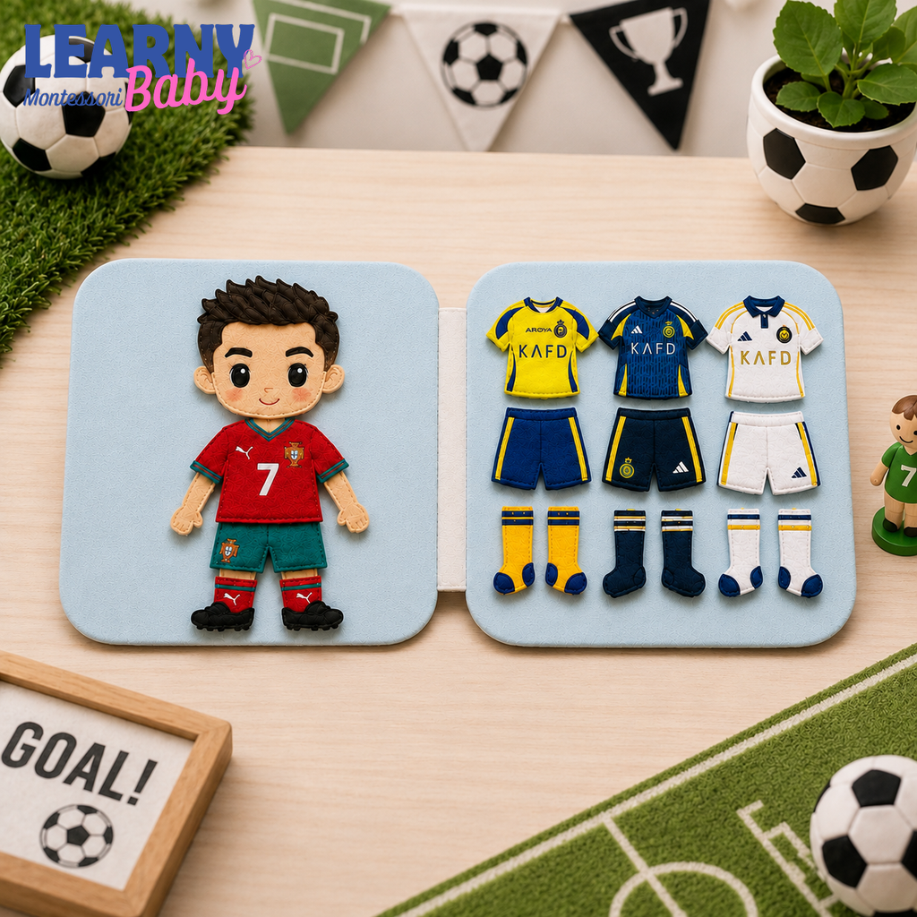 Personalized First World Cup Busy Book for Baby, Soccer Quiet Book for Toddlers, Felt Activity Book, Baby Boy Gift QBLB67