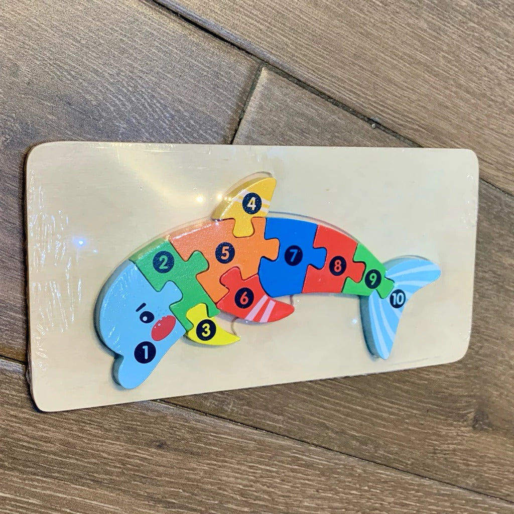 Wooden Number Animal Puzzle Toy for Toddlers – Montessori Educational Jigsaw for Early Learning