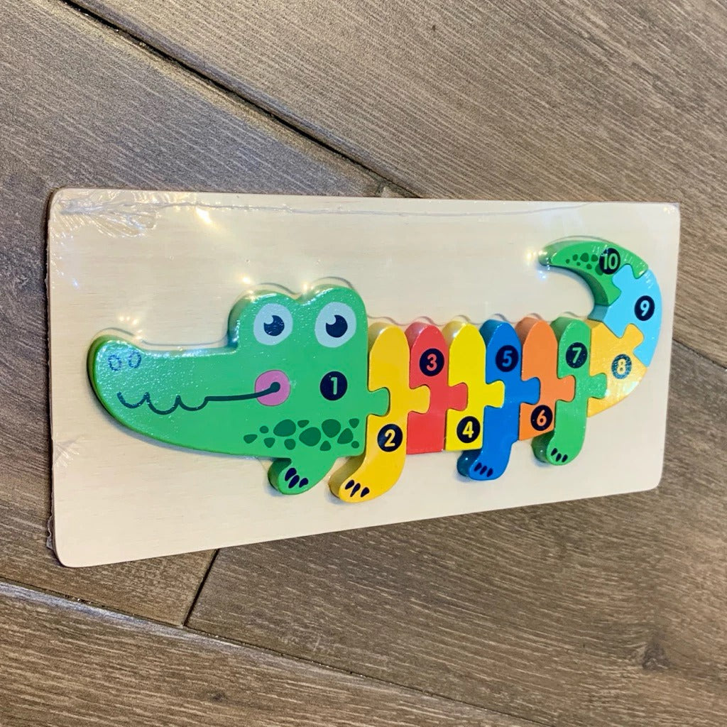 Wooden Number Animal Puzzle Toy for Toddlers – Montessori Educational Jigsaw for Early Learning