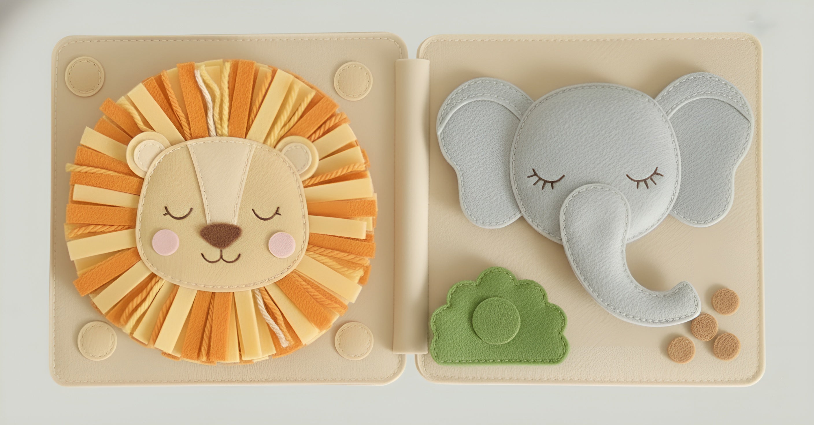 Personalized Quiet Book for Baby, Handmade Felt Quiet Book, Animal Safari Busy Book, Montessori Toy for Baby Boy Girl, Custom Name Baby Gift