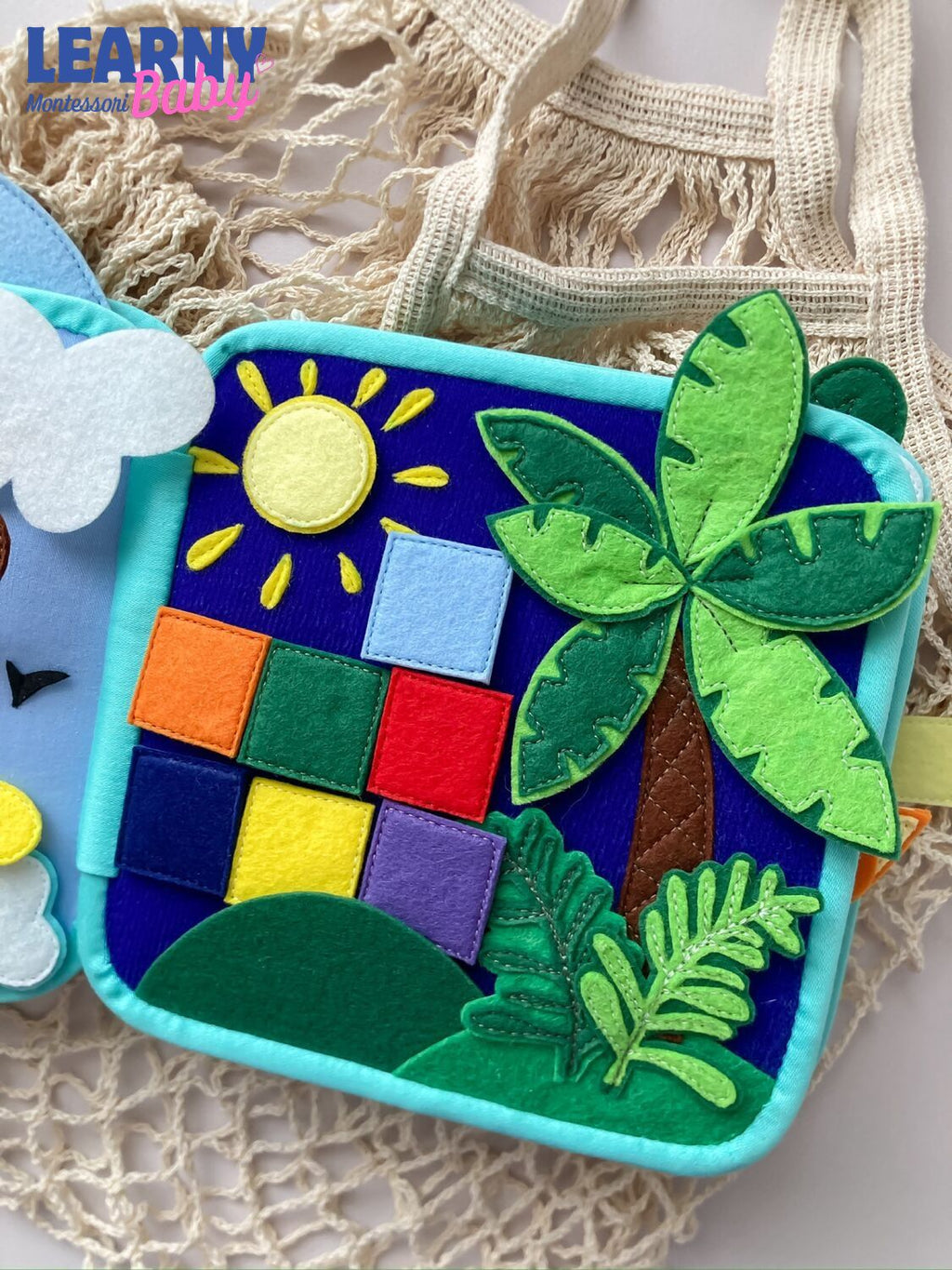 Personalized Animal Busy Book for Toddlers, Handmade Felt Quiet Book, Button Practice Activity Book, Montessori Sensory Toy QBLB72