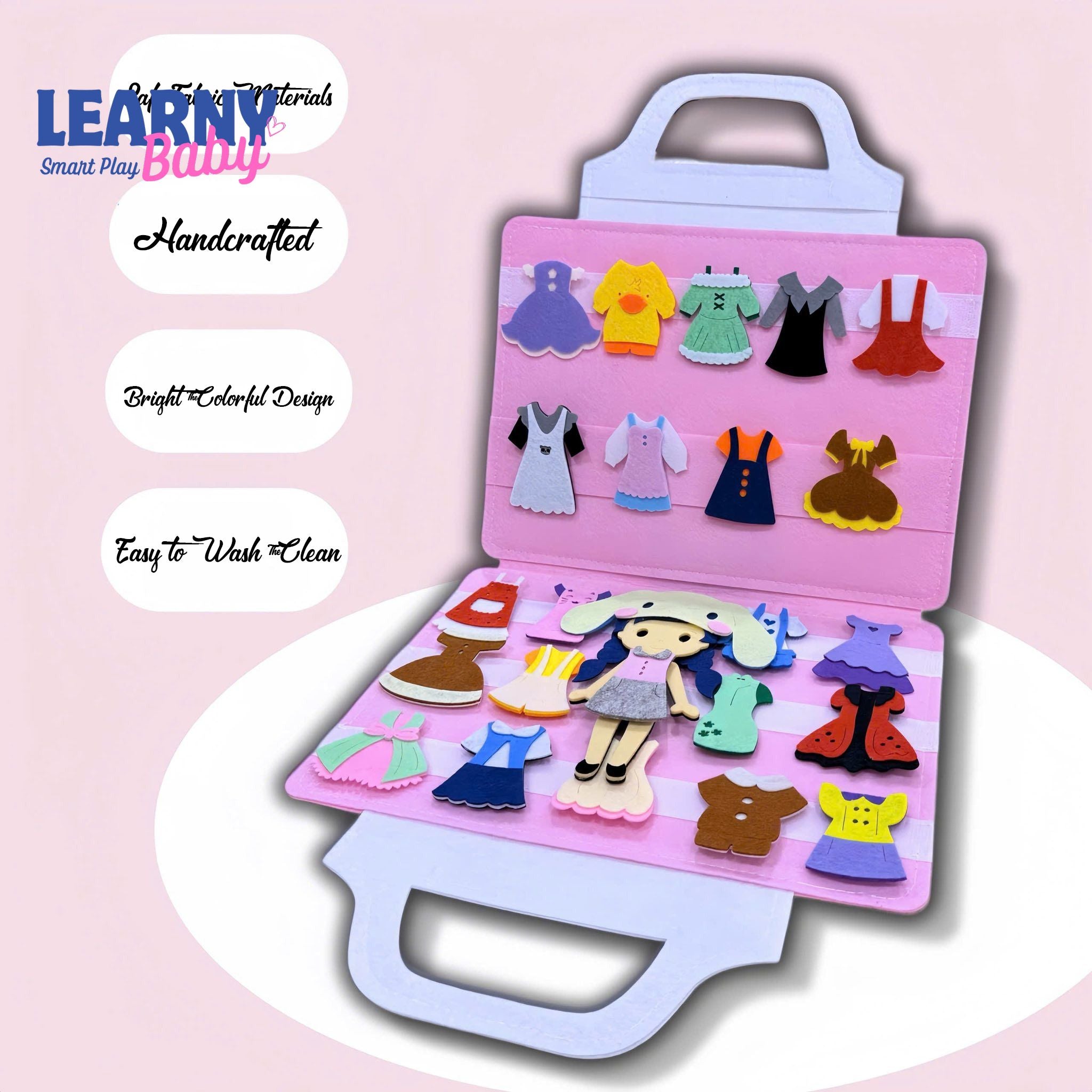 Kuromi Dress-Up Quiet Book Set – Personalized 52-Piece Felt Busy Book, Screen-Free Educational Toy for Kids