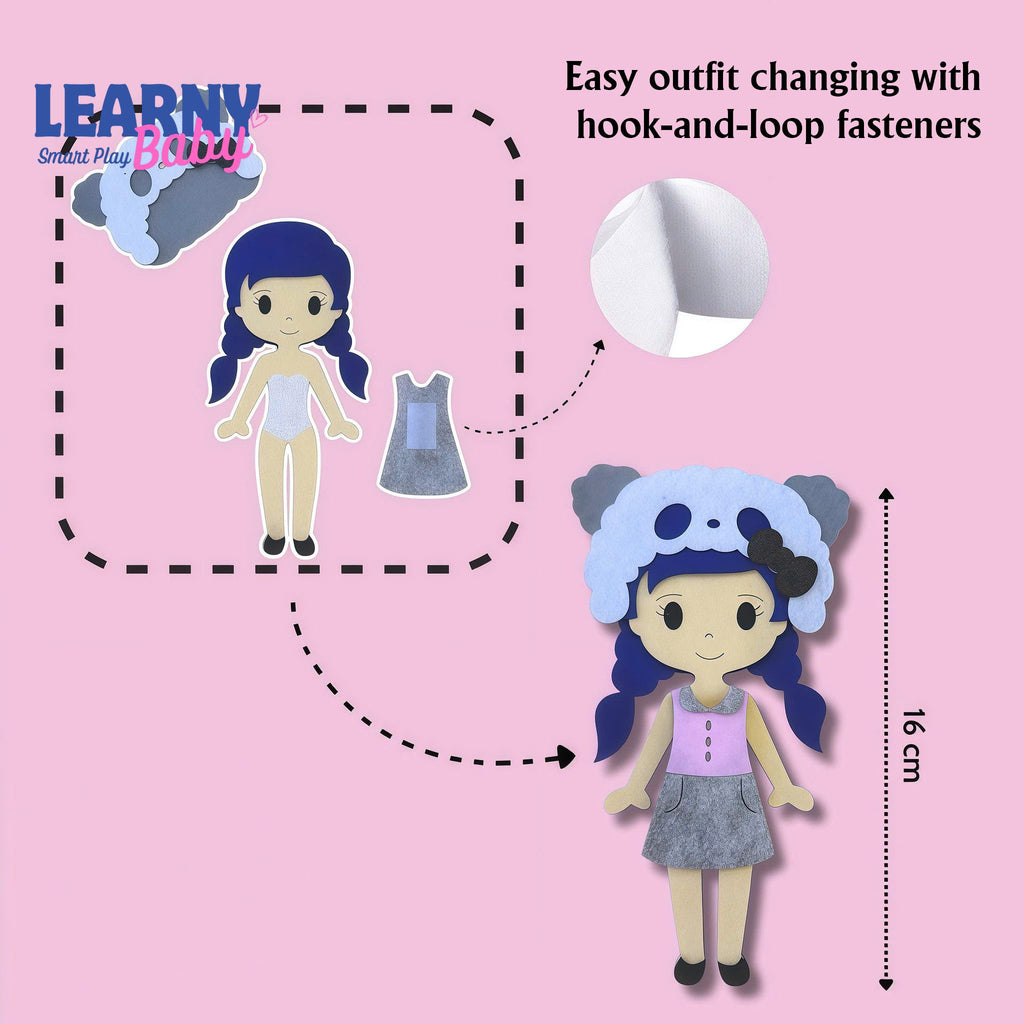 Kuromi Dress-Up Quiet Book Set – Personalized 52-Piece Felt Busy Book, Screen-Free Educational Toy for Kids