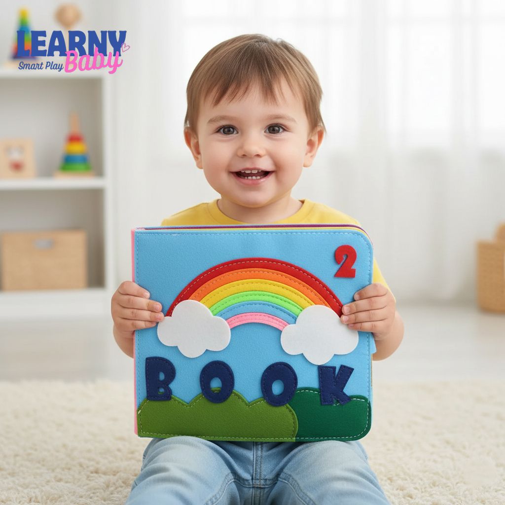 Personalized Quiet Book for Baby, Custom Name Montessori Busy Book, Felt Toddler Learning Toy, Handmade Soft Activity Book