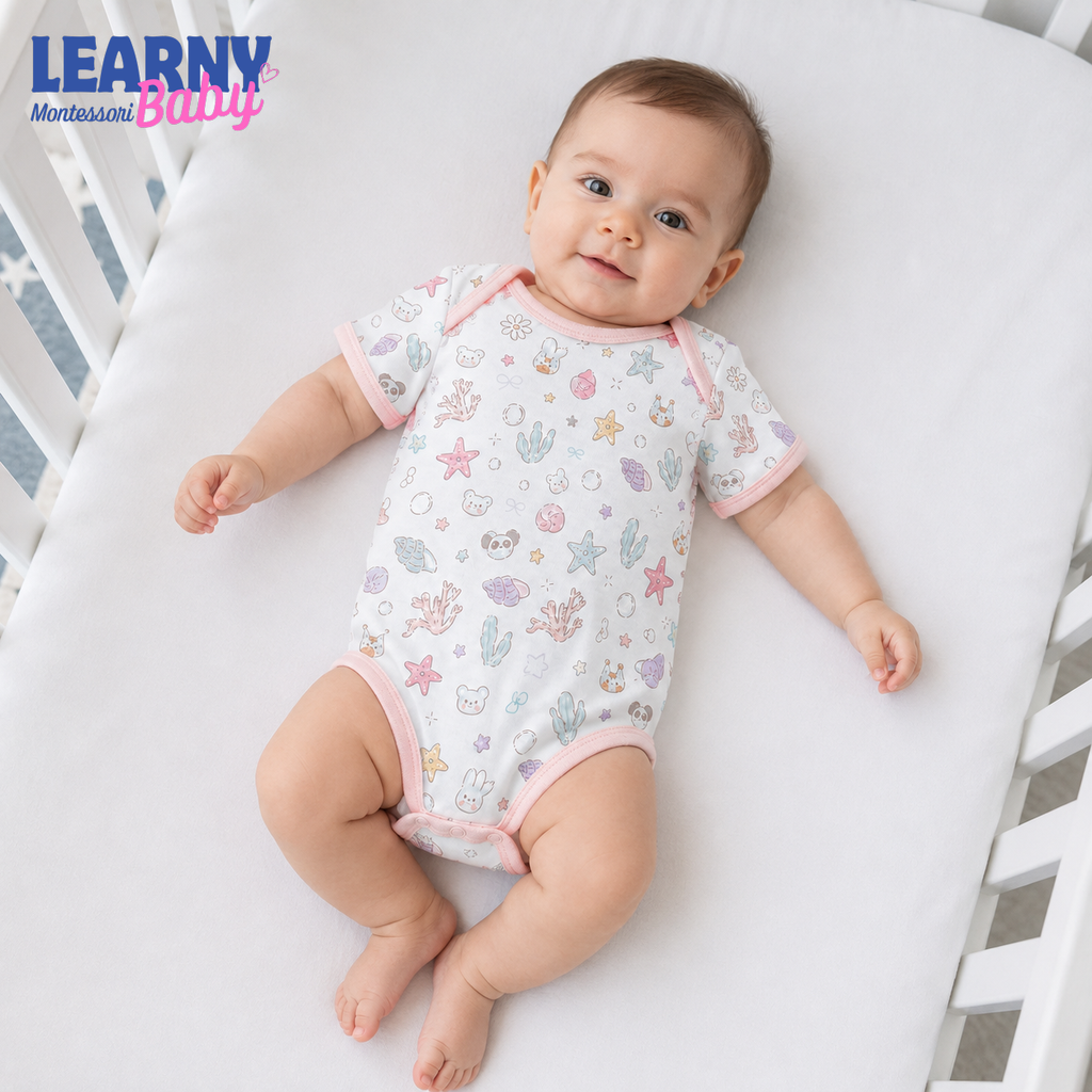 Pastel Under the Sea Short Sleeve Baby Bodysuit – Cute Ocean Baby Outfit