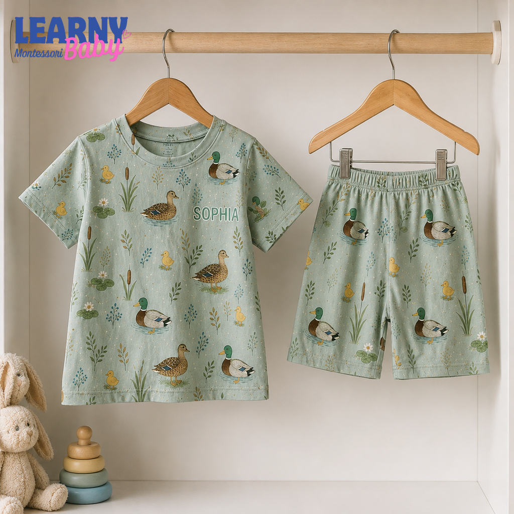 Bamboo Baby Pajamas – Personalized Mallard Duck Toddler Pajama Set