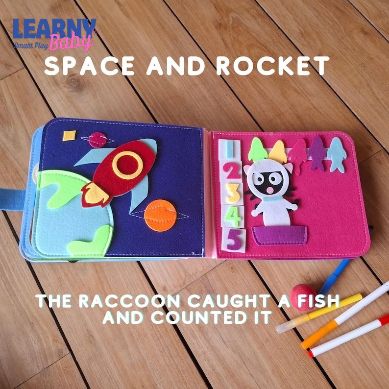 Personalized Quiet Book for Baby, Custom Name Montessori Busy Book, Felt Toddler Learning Toy, Handmade Soft Activity Book