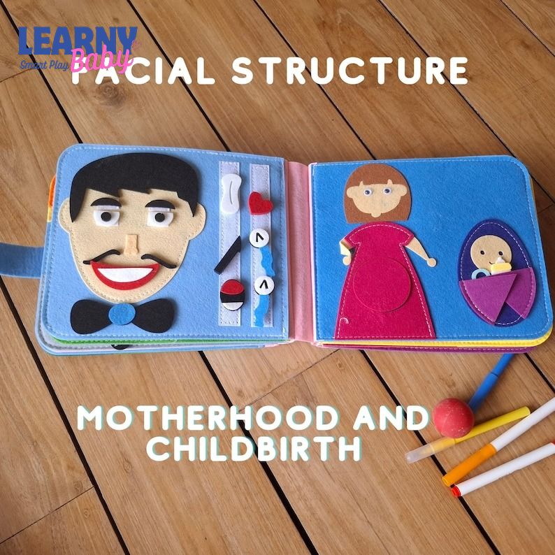 Personalized Quiet Book for Baby, Custom Name Montessori Busy Book, Felt Toddler Learning Toy, Handmade Soft Activity Book