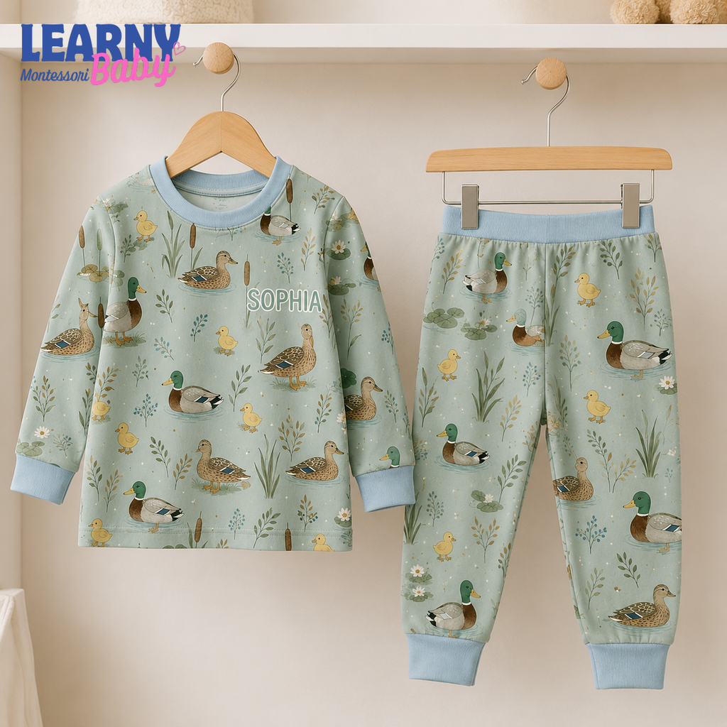 Bamboo Baby Pajamas – Personalized Mallard Duck Toddler Pajama Set