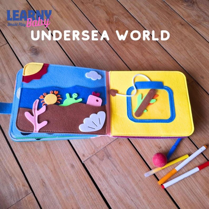 Personalized Quiet Book for Baby, Custom Name Montessori Busy Book, Felt Toddler Learning Toy, Handmade Soft Activity Book