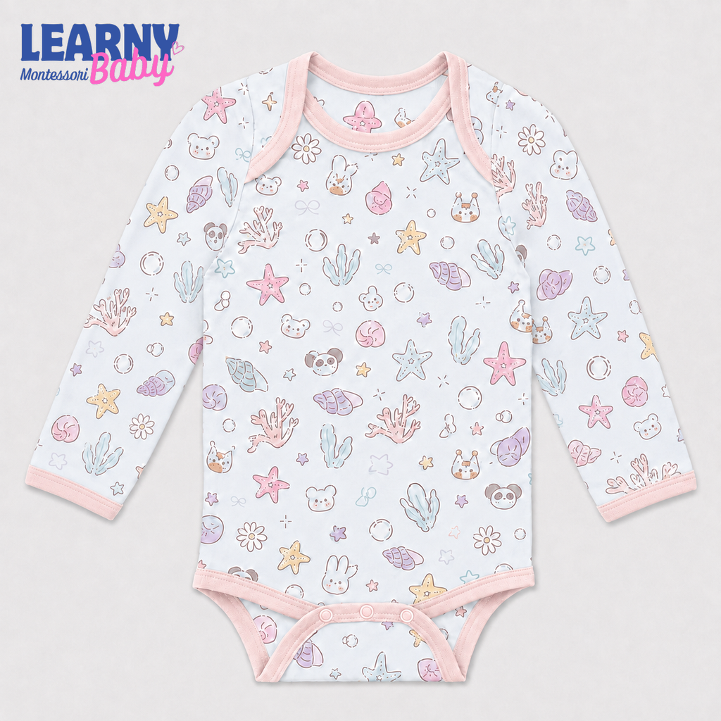 Pastel Under the Sea Short Sleeve Baby Bodysuit – Cute Ocean Baby Outfit