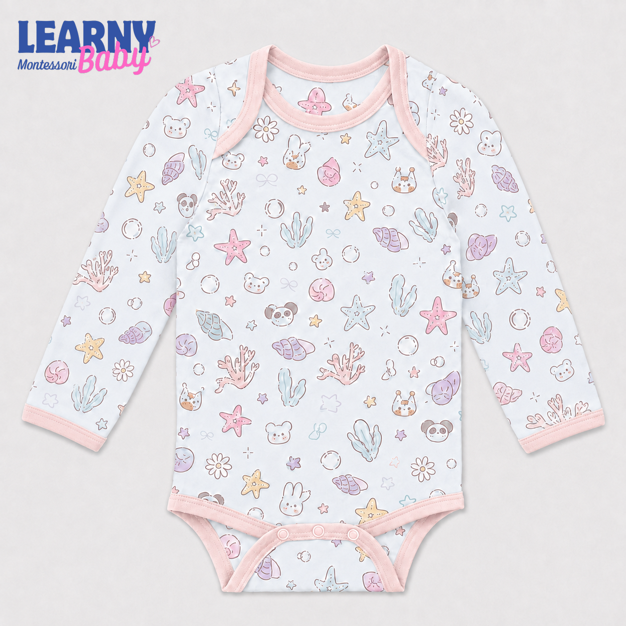 Pastel Under the Sea Short Sleeve Baby Bodysuit – Cute Ocean Baby Outfit