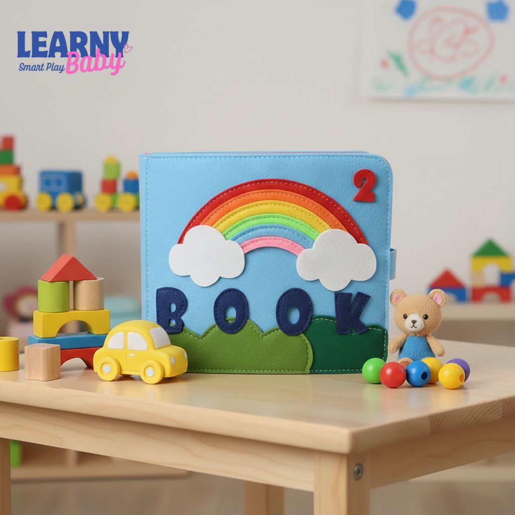 Personalized Quiet Book for Baby, Custom Name Montessori Busy Book, Felt Toddler Learning Toy, Handmade Soft Activity Book