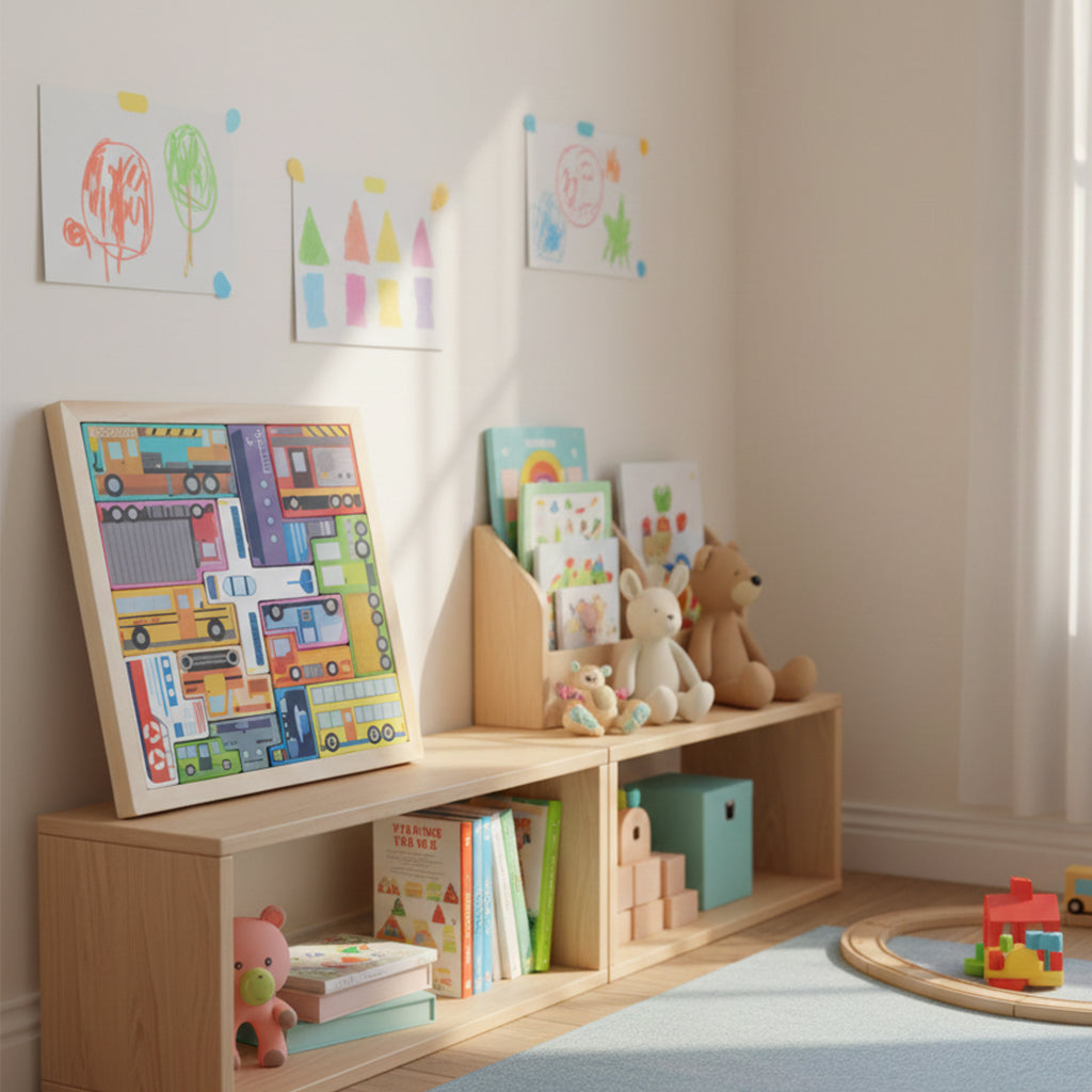 3D Wooden Tetris Puzzle Toy for Kids – Animal & Vehicle Shape Puzzle, Montessori Educational Toy