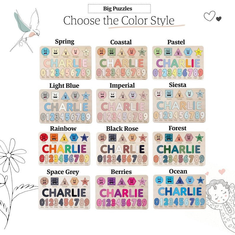 Puzzle for Baby Girl and Boy, Handmade Custom Wooden Name Puzzle, Personalized Gifts for Baby, First Christmas Gift, Baby Gift BBLB2