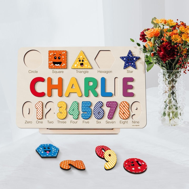 Puzzle for Baby Girl and Boy, Handmade Custom Wooden Name Puzzle, Personalized Gifts for Baby, First Christmas Gift, Baby Gift BBLB2