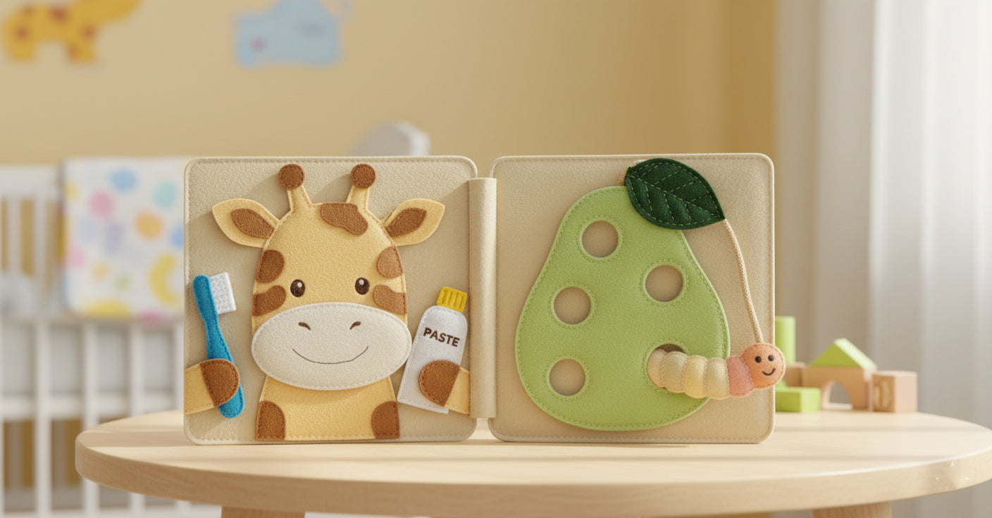 Personalized Quiet Book for Baby, Handmade felt quiet book, Customized soft Montessori-inspired toy, First birthday present, Busy book