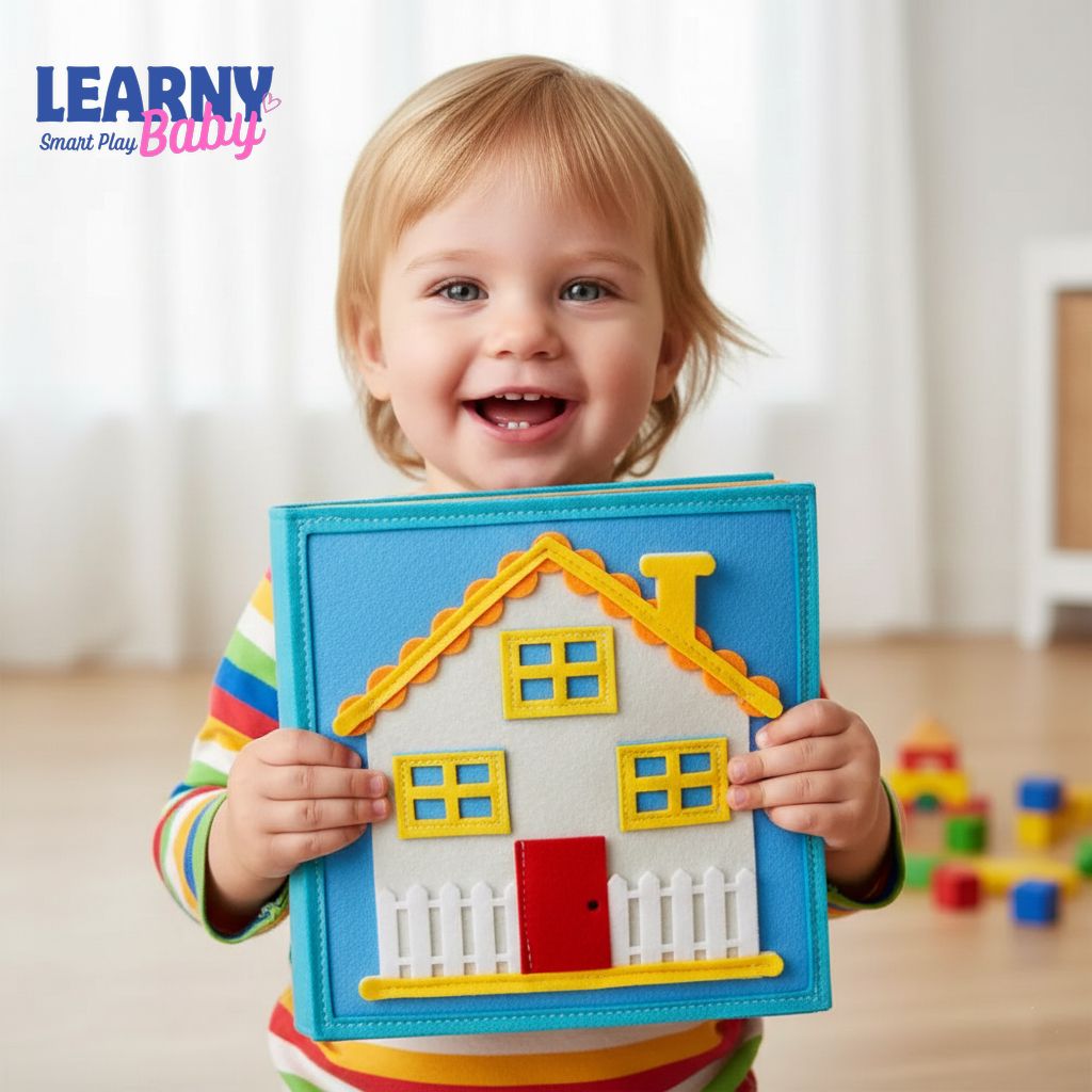 Montessori Busy Book for Toddlers, Quiet Book Pretend Play Toy, Early Learning Activity Book with Life Skills, Fine Motor Skills, Ages 1–3