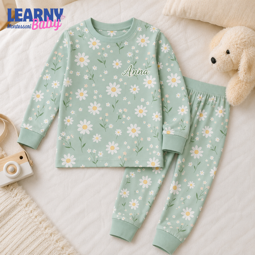Bamboo Baby Pajamas – Personalized Daisy Toddler Pajama Set
