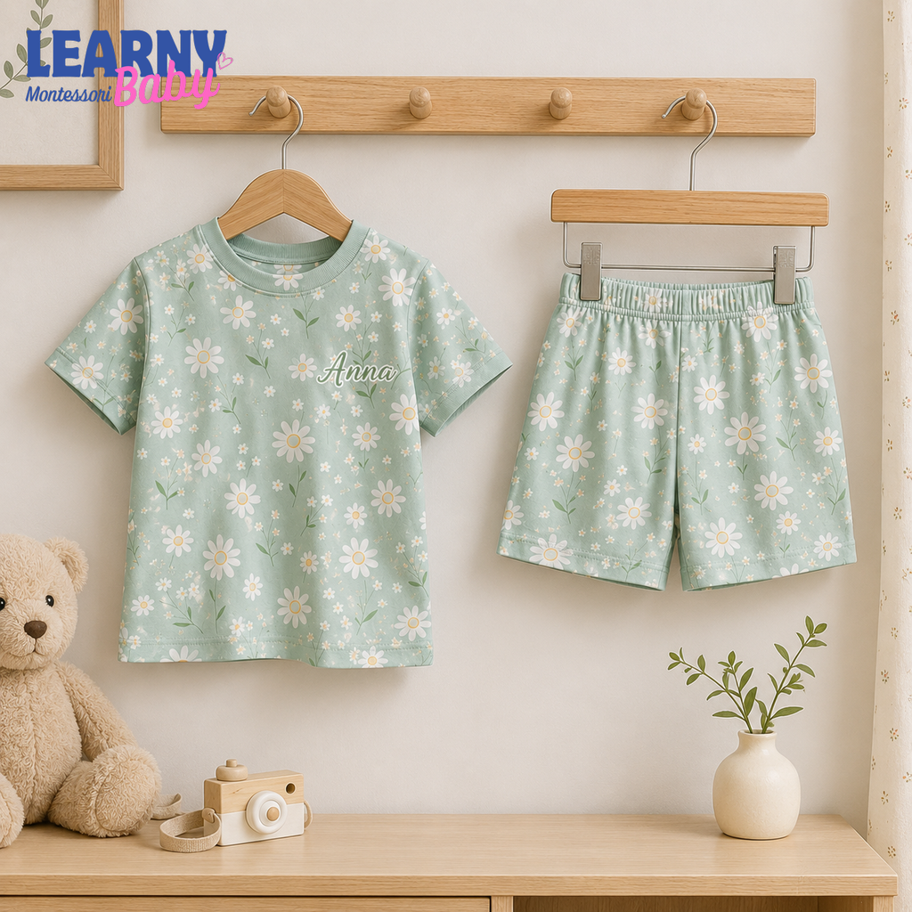 Bamboo Baby Pajamas – Personalized Daisy Toddler Pajama Set