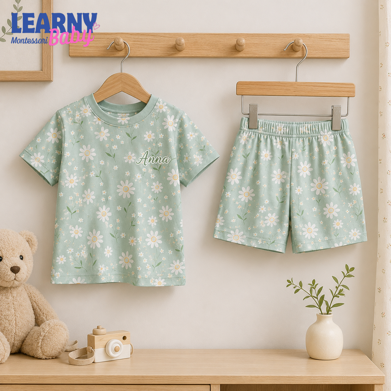 Bamboo Baby Pajamas – Personalized Daisy Toddler Pajama Set